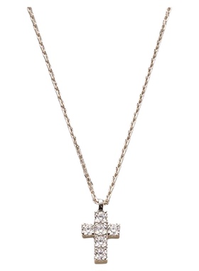 素图爆闪925纯银十字架项链女