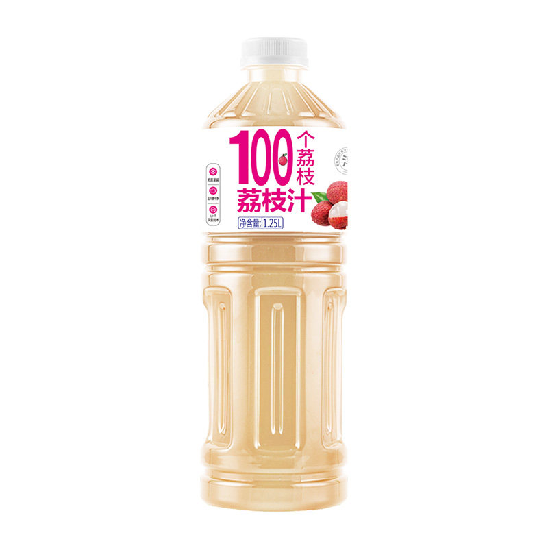 荔枝汁果汁饮料1.25L*2大瓶整箱