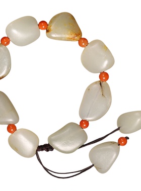 新疆和田玉籽料原籽手串附证书