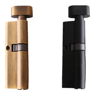 门锁锁芯偏心室内卧室错口木门加长8090黑色通用型3545亮金色锁芯