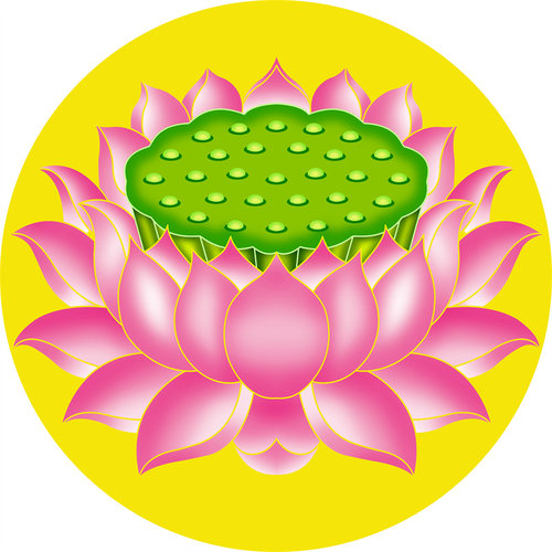 中国风圆形地毯荷花莲花地垫卧室3d数码印花电脑椅垫可水洗水晶绒