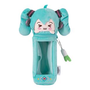 moeyu初音未来眯眯眼毛绒笔筒可爱miku周边毛绒文具笔盒学生礼物