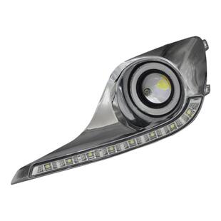 汉兰达日行灯12-14汉兰达LED日间行车灯改装天使眼透镜雾灯总成