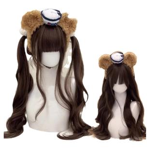 双马尾假发女长发网红Lolita大波浪长卷发甜妹少萝日系jk全头套式