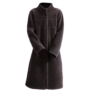 羊剪绒大衣女2025冬新中长款高端中国风海宁羔羊毛毛颗粒皮草外套