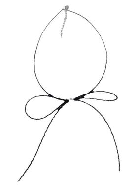 白鹿同款黑色水米珠串珠蝴蝶结颈链项圈小众打结甜酷个性项链饰品