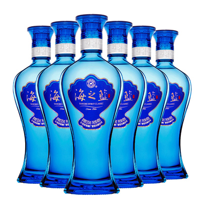 【官方正品】洋河海之蓝52度480ml*6瓶整箱绵柔型浓香白酒-2018版