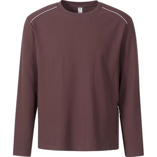 本来BENLAI男士华夫格口袋T恤衫25秋季新款长袖运动上衣BRL450011