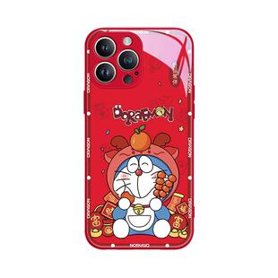哆啦a梦苹果14手机壳龙年iPhone13新年红色15ProMax新款x过年喜庆11春节12Pro卡通xs女款8plus玻璃xr防摔mini