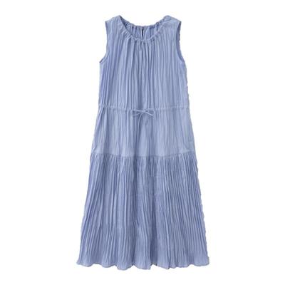 RUISHI芮时压褶肌理感A摆连衣裙