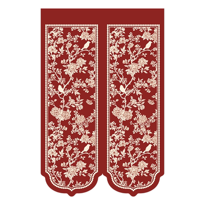 喜庆红色门帘隔断帘整片家用新年结婚装饰卧室遮挡帘卫生间免打孔