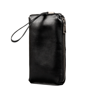 博洛尼头层牛皮手包男士手拿包真皮软皮复古休闲长款钱包小手机包