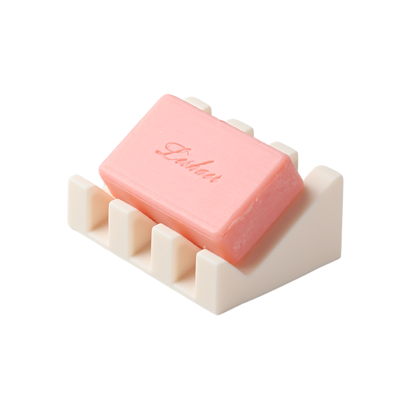 倾斜沥水香皂架免打孔卫生间硅胶肥皂盒厨房置物架导流式排水皂托