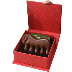 梳子檀木梳头部身体经络按摩梳马年新年伴手礼本命年生日礼物礼盒