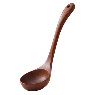 乌檀木木勺家用大号盛汤盛粥稀饭木头勺子日式无漆长柄木质大汤勺