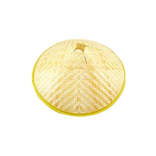 夏季渔夫帽防雨帽 竹编舞蹈斗笠帽子农民草帽 劳保光板绘画竹子帽