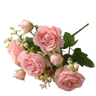 仿真牡丹花轻奢风客厅餐桌欧式露莲绢花假花插花艺室内装饰品摆件