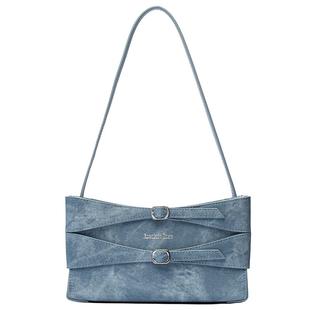 RoselessRose真皮仿牛仔包新款小众设计腋下包单肩高级手拎包新款