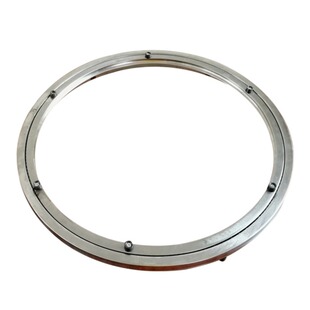 不锈钢圆桌转盘餐桌底座玻璃旋转圆形转轴导轨转圈轨道实木