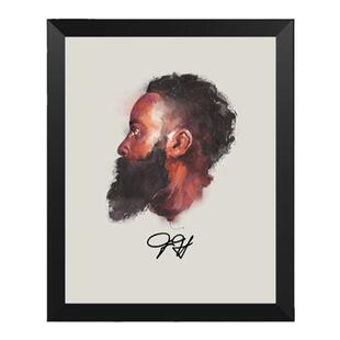 哈登大胡子签名James Harden相框 姚明麦蒂签名照片墙装饰艺术画