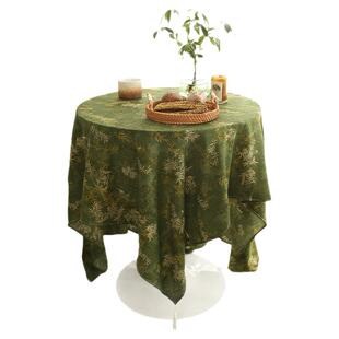 涧影竹摇新中式印花桌布古典雅致流苏餐桌布长方形茶几圆桌台布