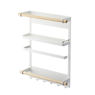 日本厨房磁吸冰箱收纳架侧壁架磁性挂架卷纸巾架磁铁保鲜袋置物架