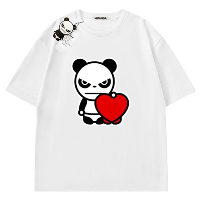 Hipanda你好熊猫男女情侣款短袖