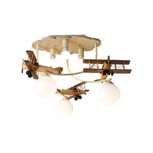 北欧儿童房灯卡通灯男孩房飞机灯吸顶灯卧室书房简约现代led灯具