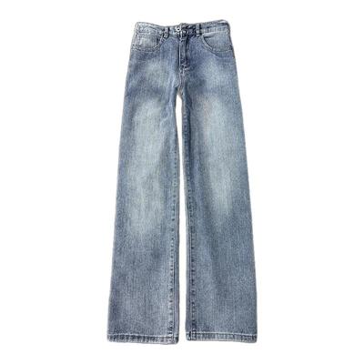 微喇牛仔裤秋冬加厚美式高街裤子