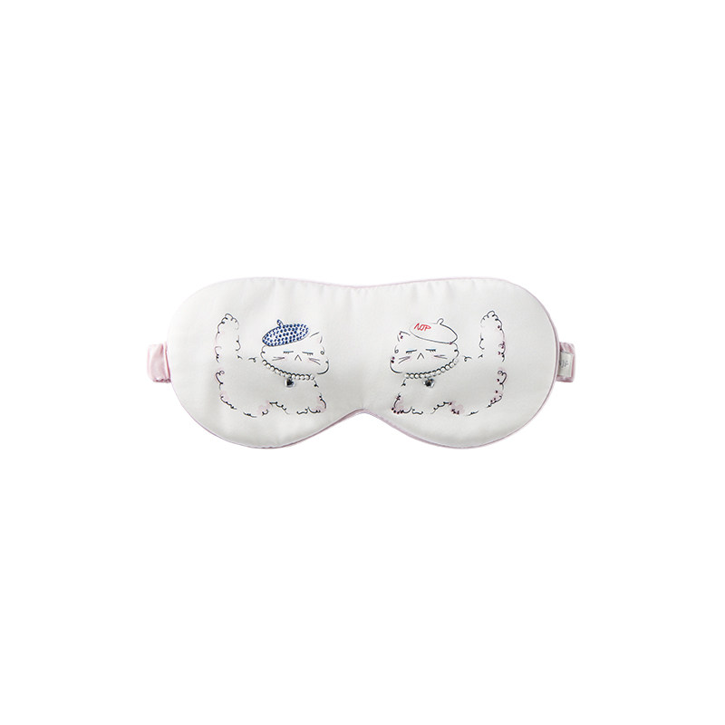 生日礼物】Not Just Pajama真丝眼罩礼盒Kiki珍珠小猫睡眠眼罩