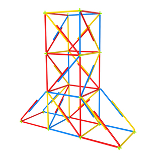 塔台模型搭建吸管材料20CM制作手工小学小小工程师塔台模型六年级下册科学设计20厘米塔台含招标书接头