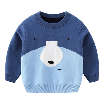 冬装加绒卡通风小童保暖针织衫