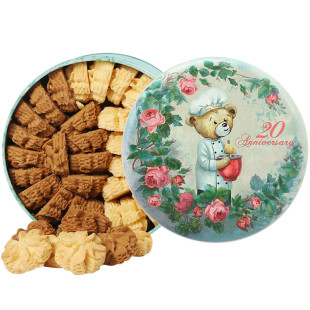 香港珍妮曲奇聪明小熊饼干640g双味小花曲奇礼盒伴手礼品零食特产
