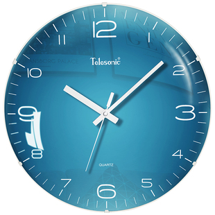 TELESONIC/天王星挂钟家用客厅时尚静音时钟简约北欧装饰石英钟表