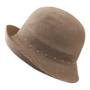 日本和纸帽子女夏太阳帽新款防晒帽遮阳帽渔夫帽时尚洋气春秋礼帽