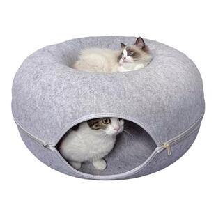 猫窝四季通用甜甜圈毛毡隧道冬季保暖猫窝封闭式猫咪玩具钻洞躲避