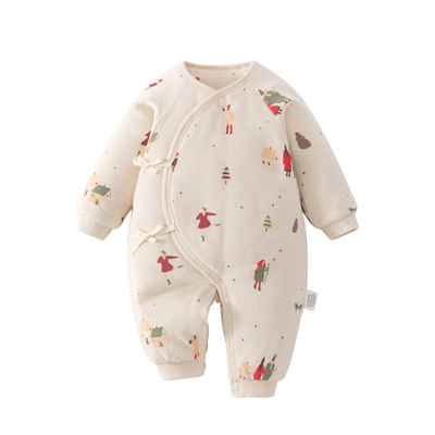 温巢新生婴儿衣服秋冬夹棉连体衣