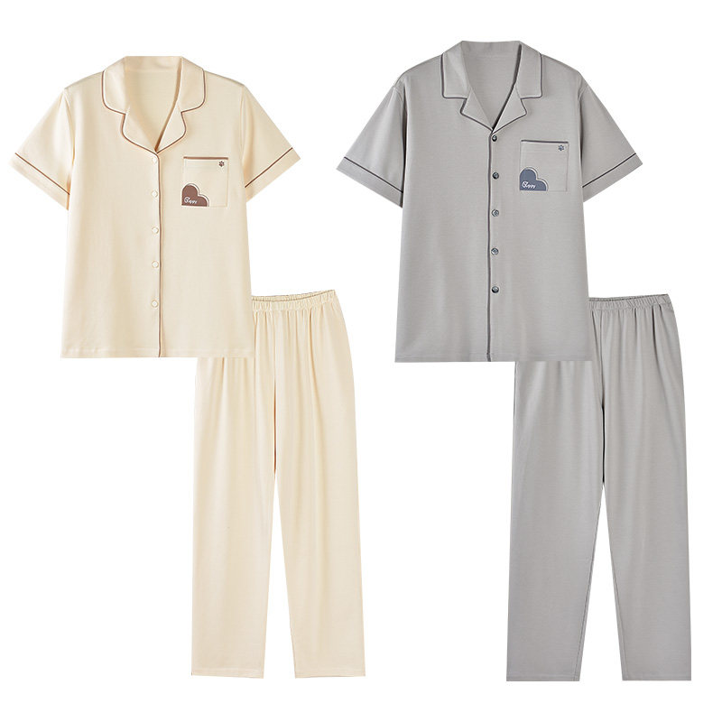 夏季新款情侣纯棉睡衣家居服套装