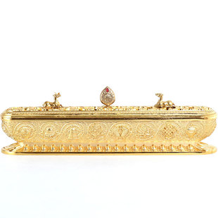 卧香炉黄铜色家用室内线香炉卧式供佛香炉 香盒卧香炉线香炉摆件