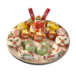 忆胶东花饽饽马年年货原创花馍醒狮大馒头礼盒福袋非遗送礼手作