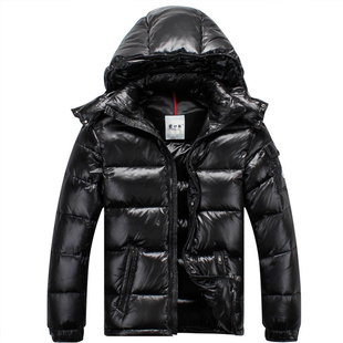 高端精品蒙口得玛雅亮面羽绒服男女款白鹅绒经典maya保暖连帽外套