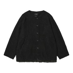 TIRES「隙柔」SERUTXET线 极简羊毛花苞外套800G保暖无领宽松夹克