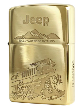 zippo煤油打火机精雕吉普车