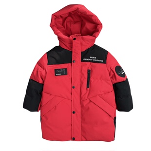 特惠 加厚90绒~中长款羽绒服110-165 男童冬季户外羽绒派克服宽版