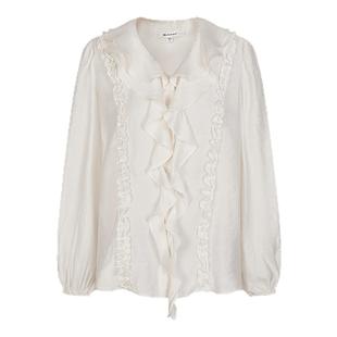 MOUSSY 春季新品法式浪漫层叠装饰荷叶边衬衫女028JSX30-1093