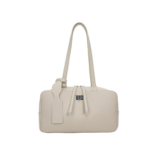 法国小众轻奢荔枝纹保龄球包女高级感手提托特包极简风锁扣腋下包