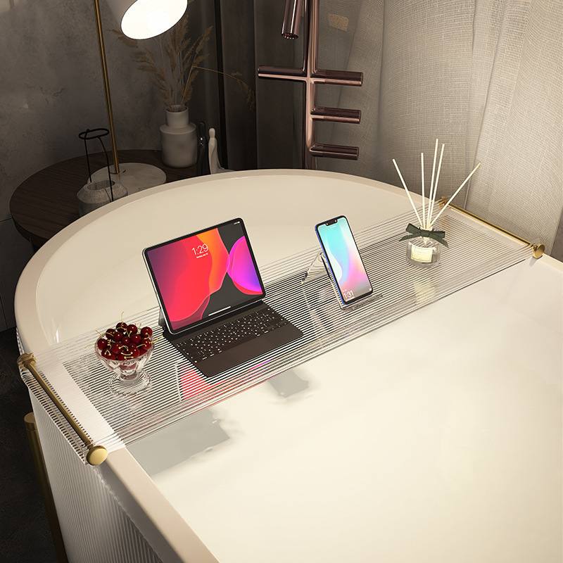 浴缸浴室置物架卫生间泡澡洗澡间收纳透明支架红网浴盆架子亚克力