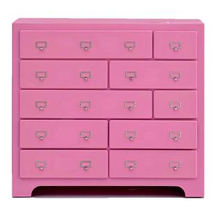 有家造物十抽柜斗柜收纳储物柜全实木粉色卧室玄关柜展示柜餐边柜