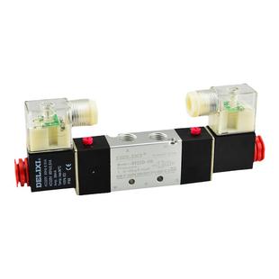 德力西二位五通电磁阀4V220-08 220V双电控24V气动控制阀4V320-10