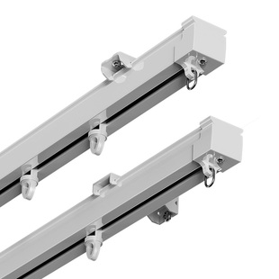 窗帘轨道静音滑轨顶装侧装伸缩滑轮直轨导轨双轨滑道窗帘盒窗帘杆